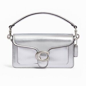 NWOT Authentic Coach Tabby Shoulder Bag 20 in Mirror Metallic Leather